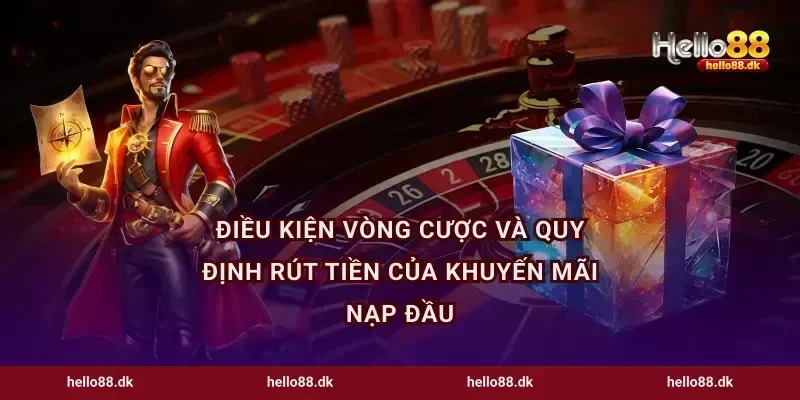 Điều kiện vòng cược và quy định rút tiền của khuyến mãi nạp đầu